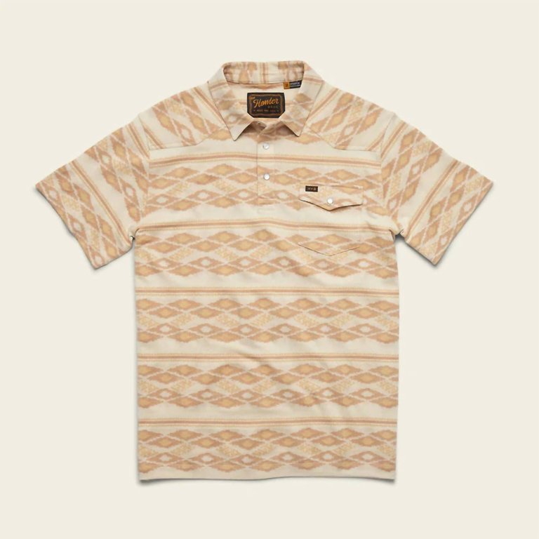 Ranchero Jacquard Polo In Taki Brown Rice