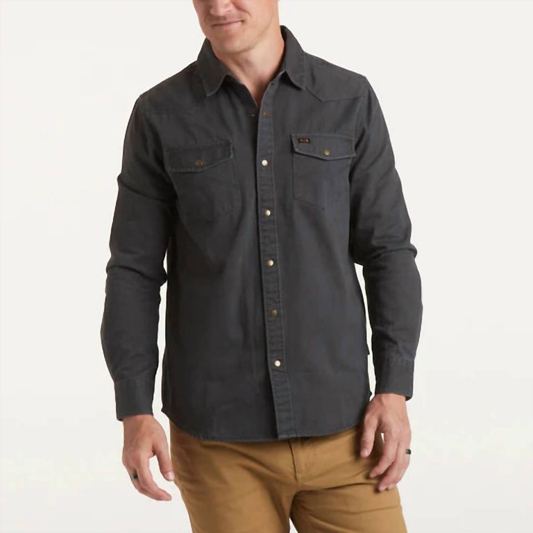 Sawhorse Work Shirt In Crow Black - Crow Black