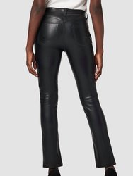 Barbara High-Rise Straight Vegan Leather Ankle Jean