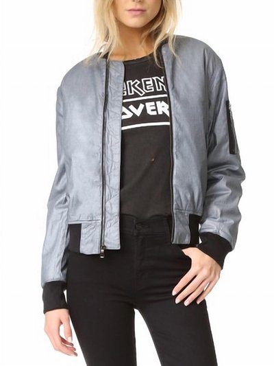 Hudson Gene Metallic Puffy Bomber Jacket In Dusted Silver product