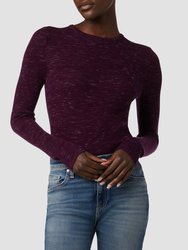 Back Keyhole Sweater - Beet Red Heather