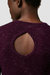 Back Keyhole Sweater - Beet Red Heather