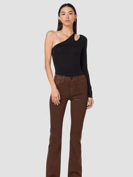 Barbara High-Rise Bootcut Jean - Coated Tortoise Shell