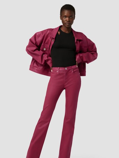 Hudson Jeans Barbara High-Rise Bootcut Jeans - Coated Beet Red product
