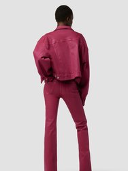 Barbara High-Rise Bootcut Jeans - Coated Beet Red