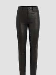 Barbara High-Rise Super Skinny Leather Pant - Black