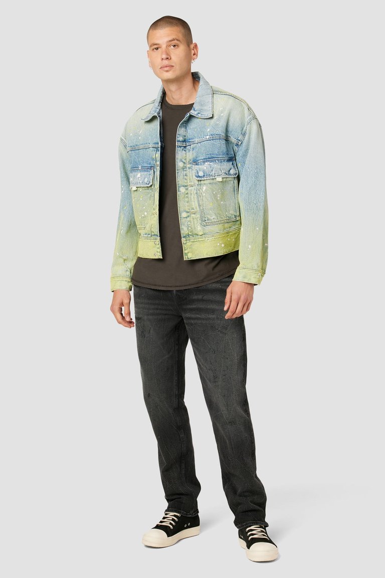 Boxy Trucker Jacket - Gradient Lime - Gradient Lime