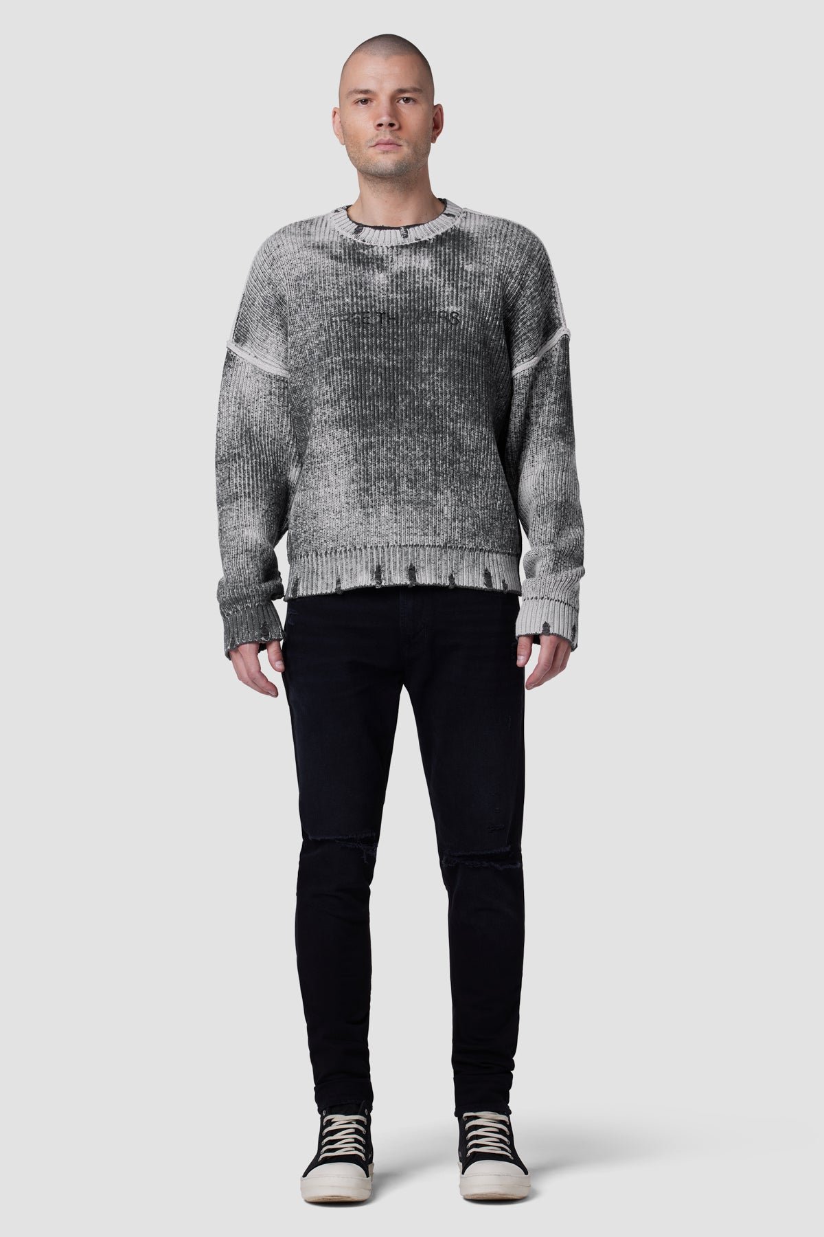 Hudson Jeans Men's Merino Wool Crewneck Sweater - Charcoal - Size Medium