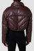 Cropped Vegan Leather Chevron Puffer