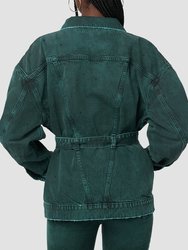 Denim Wrap Jacket - Overdye Scarab