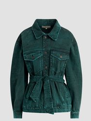 Denim Wrap Jacket - Overdye Scarab