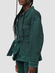 Denim Wrap Jacket - Overdye Scarab