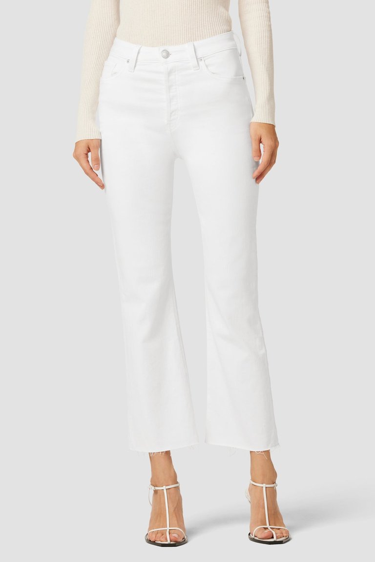 Faye Ultra High-rise Bootcut Crop Jean - White - White