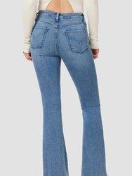 Holly High-Rise Flare Barefoot Jean - Snow Angel