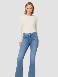 Holly High-Rise Flare Barefoot Jean - Snow Angel