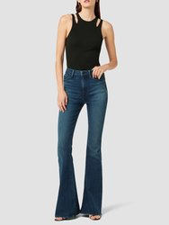 Holly High-Rise Flare Jean With Inseam Slit