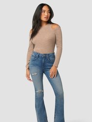 Holly High-Rise Flare Petite Jean - Coral