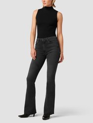 Holly High-Rise Flare Petite Jeans - Washed Black - Washed Black