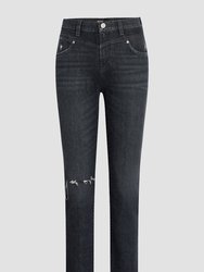 Holly High-Rise Straight Jean With Front Yoke - Washed Black