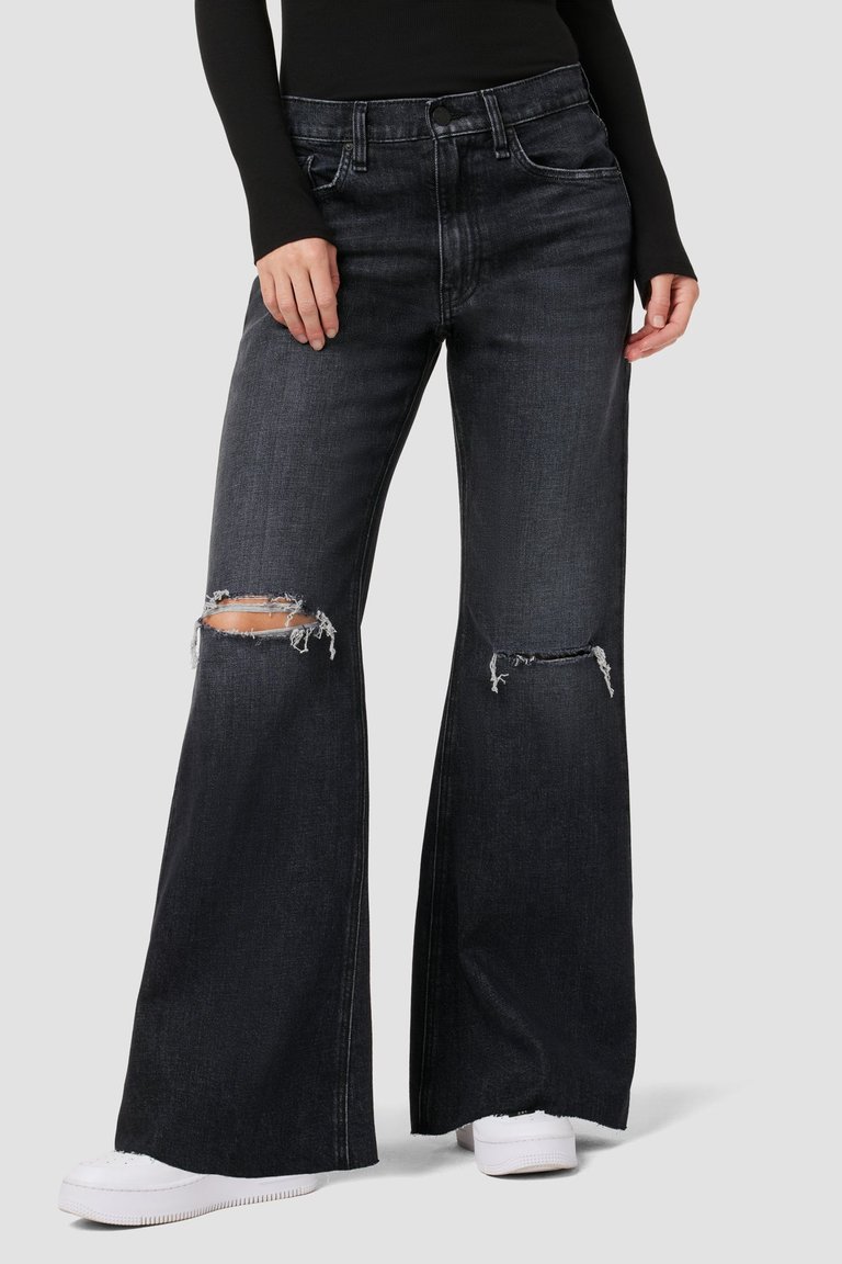 Jodie High-Rise Flare Jean - Faded Noir