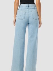 Jodie Pleated Front Yoke Wide Leg Jean