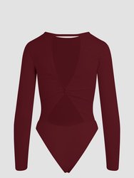 Knot Back Bodysuit - Bordeaux