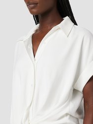 Knotted Button Down Shirt - White
