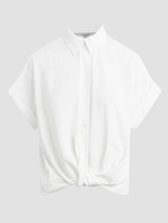 Knotted Button Down Shirt - White