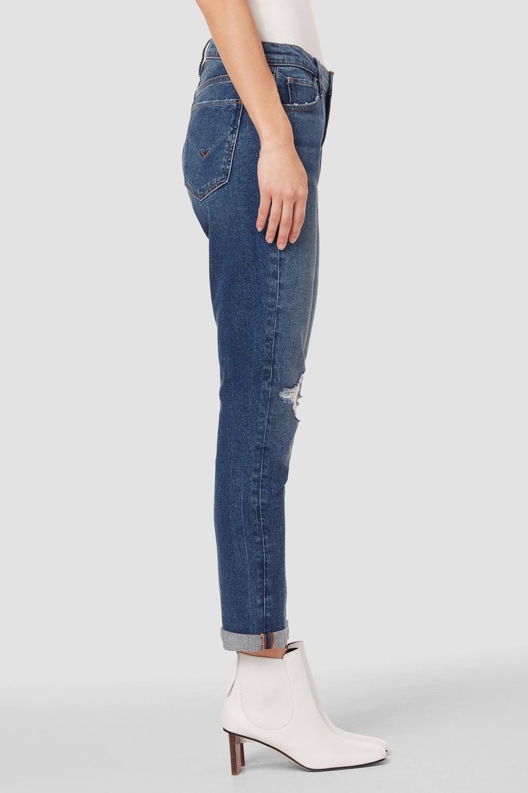 Lana Slim Boyfriend Jean With Roll Hem