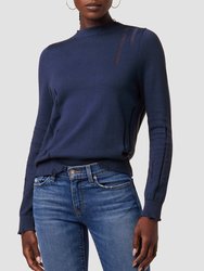 Long Sleeve Twist Back Sweater - Beacon Blue
