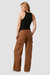 Mid-Rise Utility Wide Leg Cargo - Caramel Cafe