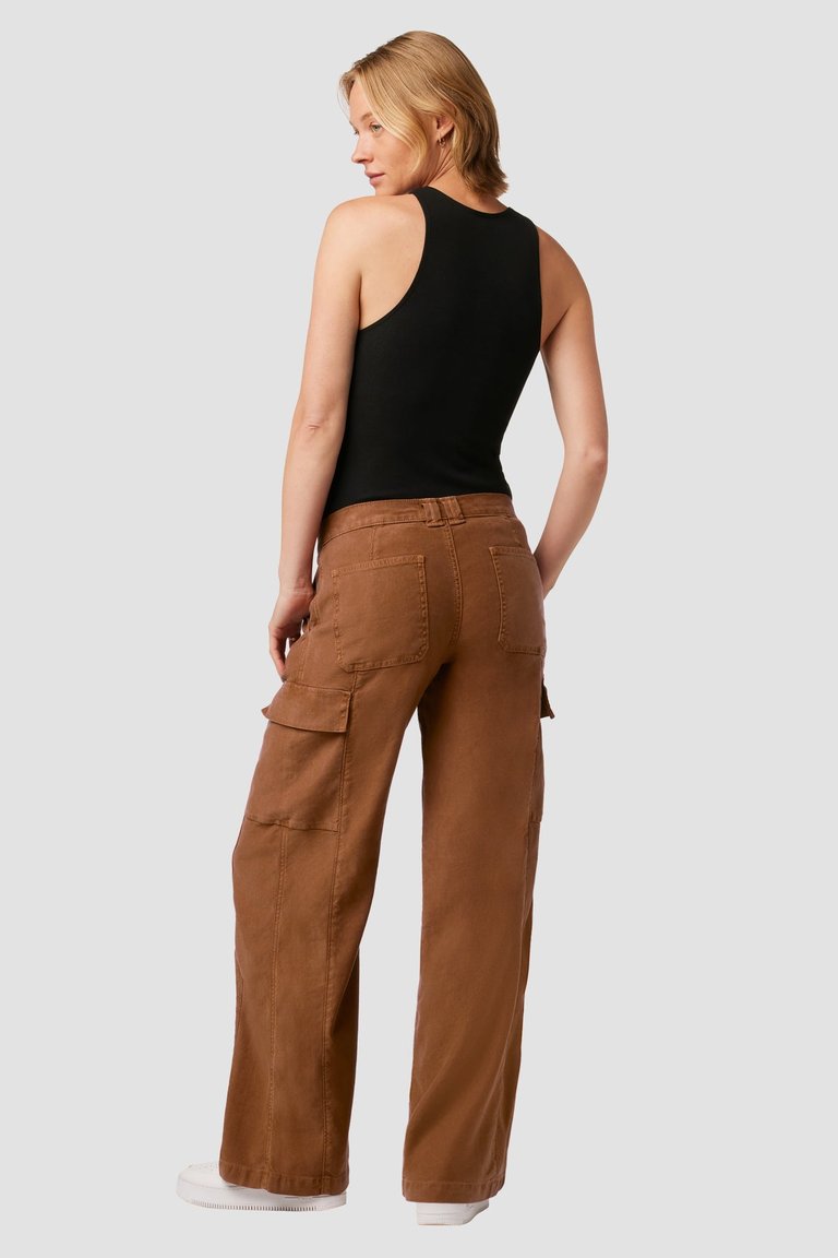 Mid-Rise Utility Wide Leg Cargo - Caramel Cafe