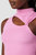 Mock Neck Cut Out Tank - Fuchsia Pink