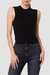 Mock Neck Sweater Tank - Black - Black