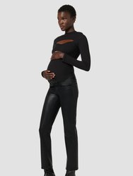 Nico Maternity Straight Ankle Jean - Coated Black - Coated Black