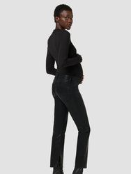 Nico Maternity Straight Ankle Jean - Coated Black