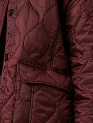 Oversized Quilted Jacket - Merlot