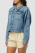 Raglan Sleeve Cropped Denim Jacket