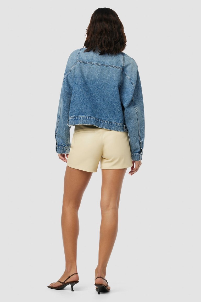 Raglan Sleeve Cropped Denim Jacket