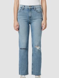 Remi High-Rise Straight Ankle Jean - Destructed Obsession - Destructed Obsession
