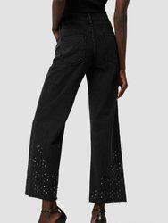 Rosie High-Rise Wide Leg Ankle Jean - Black Glitter