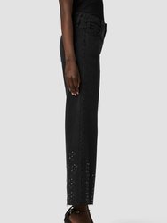 Rosie High-Rise Wide Leg Ankle Jean - Black Glitter