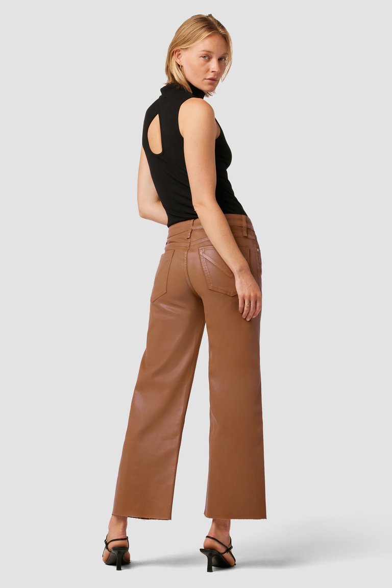 Rosie High-Rise Wide Leg Ankle Jean - Coated Caramel Cafe