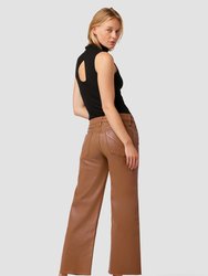 Rosie High-Rise Wide Leg Ankle Jean - Coated Caramel Cafe
