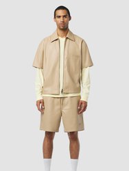 Short Sleeve Zip Shirt - Sandy