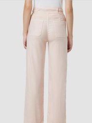 Tie Waist Wide Leg Trouser Barefoot - Cameo Rose