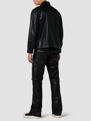 Walker Vegan Leather Cargo Kick Flare Jean