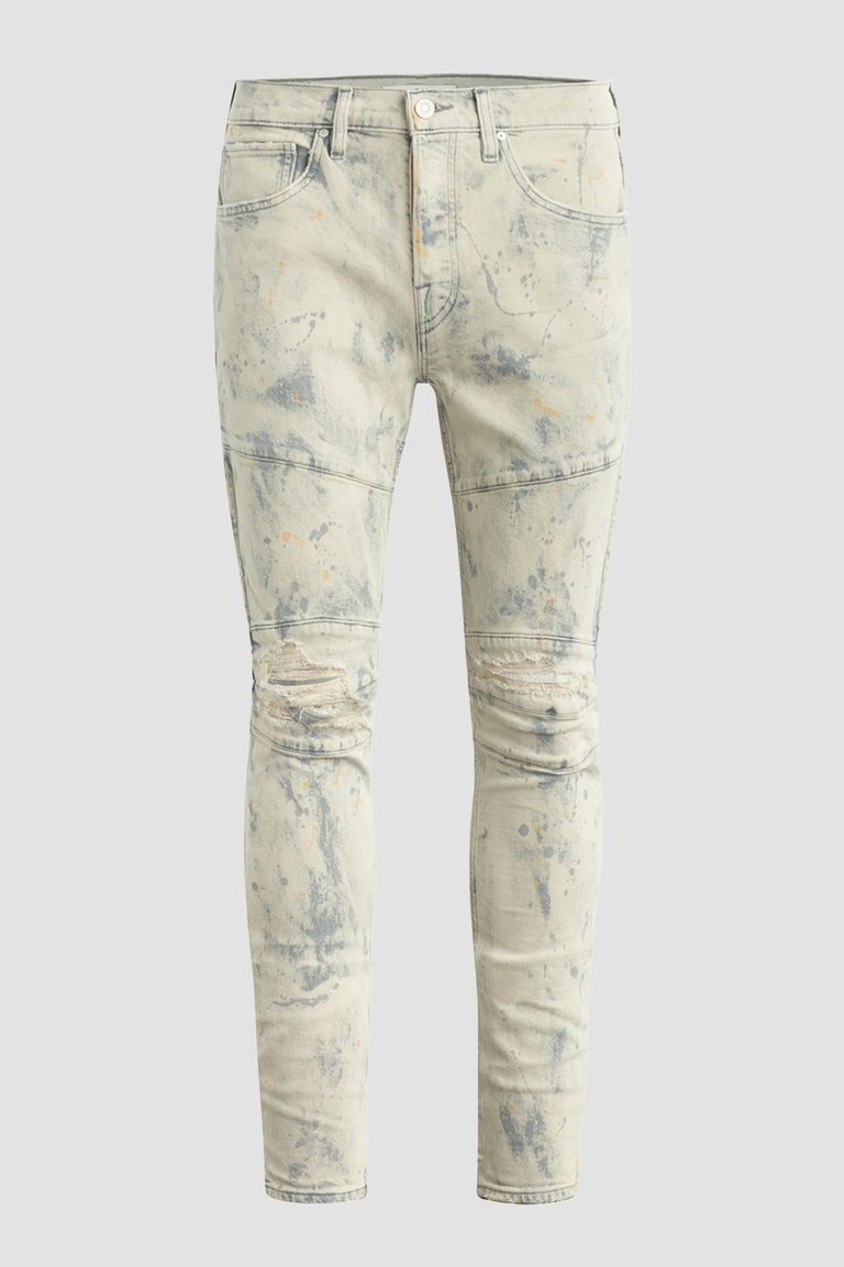 Zack Biker Skinny Jean - Tan Acid - Tan Acid