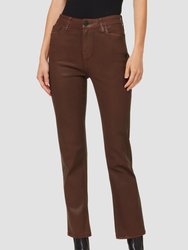 Nico Mid Rise Straight Jeans - Coated Tortoise Shell