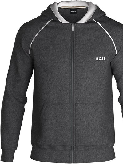Hugo Boss HUGO BOSS Men Mix&Match Logo Zip Up Cotton Hoodie Asphault Grey product